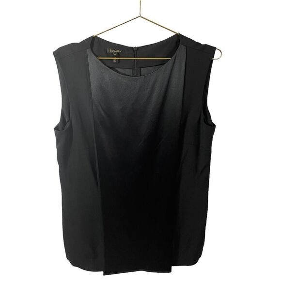 Escada Black Silk Top Size 40 or MED - Picture 1 of 9